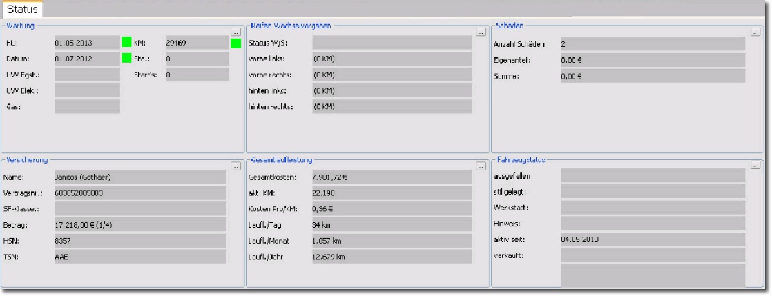 Fahrzeug-Register �bersicht